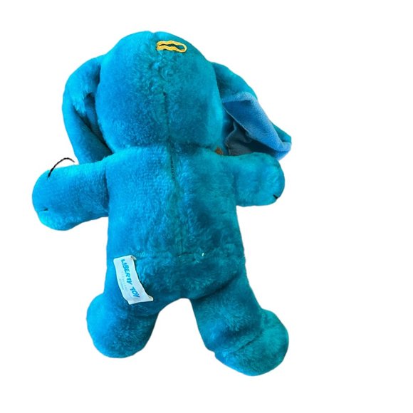 Vintage Liberty Toy Teal Blue Stuffed Dog 13" Kitsch Toy Decor Carnival Prize - Picture 7 of 10
